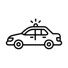 Police Car Icon for Law Enforcement and Security Themes