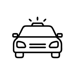 Police Car Icon for Law Enforcement and Security Themes