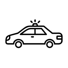 Police Car Icon for Law Enforcement and Security Themes