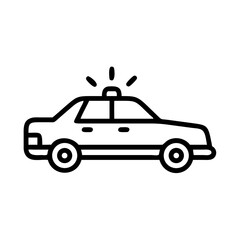 Police Car Icon for Law Enforcement and Security Themes