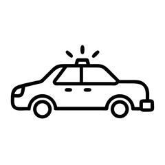 Police Car Icon for Law Enforcement and Security Themes