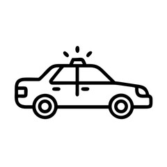Police Car Icon for Law Enforcement and Security Themes