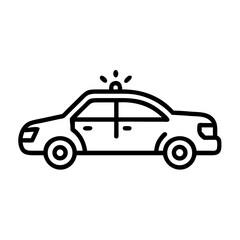 Fototapeta premium Police Car Icon for Law Enforcement and Security Themes