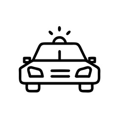 Police Car Icon for Law Enforcement and Security Themes