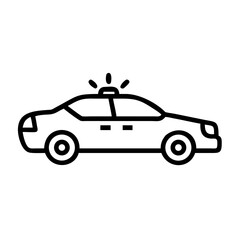Police Car Icon for Law Enforcement and Security Themes