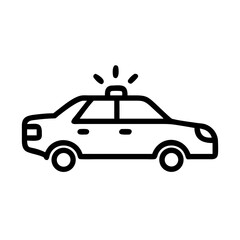 Police Car Icon for Law Enforcement and Security Themes