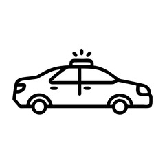 Police Car Icon for Law Enforcement and Security Themes