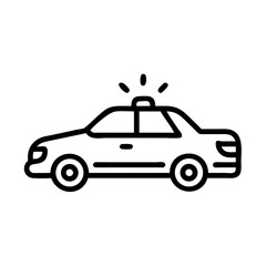Police Car Icon for Law Enforcement and Security Themes