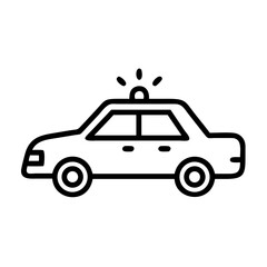 Police Car Icon for Law Enforcement and Security Themes