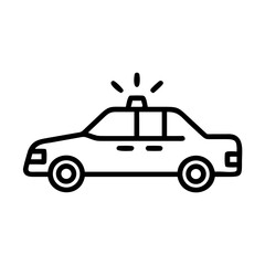 Police Car Icon for Law Enforcement and Security Themes