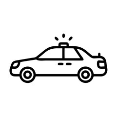 Police Car Icon for Law Enforcement and Security Themes