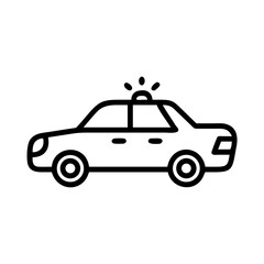 Police Car Icon for Law Enforcement and Security Themes