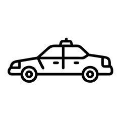 Police Car Icon for Law Enforcement and Security Themes