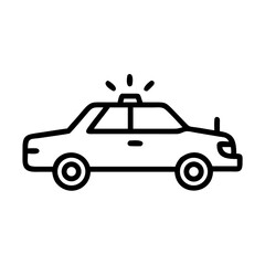 Police Car Icon for Law Enforcement and Security Themes