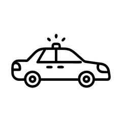 Police Car Icon for Law Enforcement and Security Themes