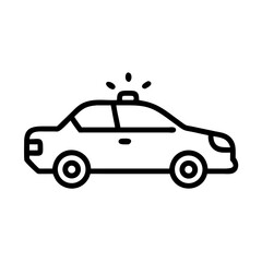 Police Car Icon for Law Enforcement and Security Themes