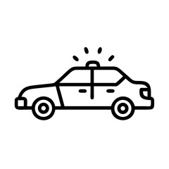 Police Car Icon for Law Enforcement and Security Themes