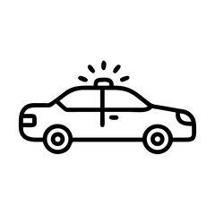 Police Car Icon for Law Enforcement and Security Themes