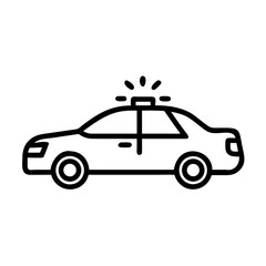 Police Car Icon for Law Enforcement and Security Themes