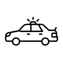 Police Car Icon for Law Enforcement and Security Themes