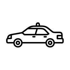 Police Car Icon for Law Enforcement and Security Themes