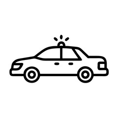 Police Car Icon for Law Enforcement and Security Themes