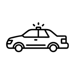 Police Car Icon for Law Enforcement and Security Themes