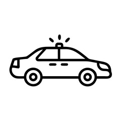 Police Car Icon for Law Enforcement and Security Themes