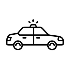 Police Car Icon for Law Enforcement and Security Themes