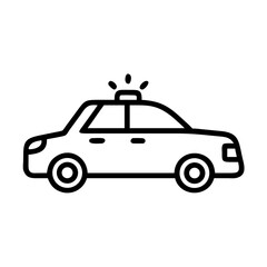 Police Car Icon for Law Enforcement and Security Themes