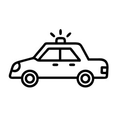 Police Car Icon for Law Enforcement and Security Themes