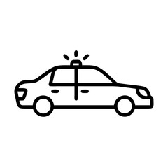 Police Car Icon for Law Enforcement and Security Themes