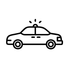 Police Car Icon for Law Enforcement and Security Themes