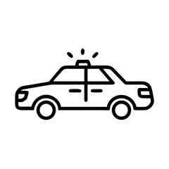 Police Car Icon for Law Enforcement and Security Themes