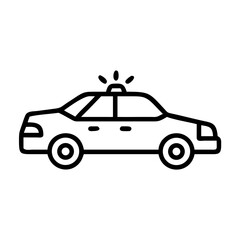 Obraz premium Police Car Icon for Law Enforcement and Security Themes