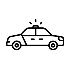 Police Car Icon for Law Enforcement and Security Themes