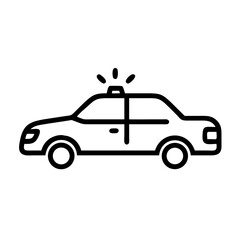Police Car Icon for Law Enforcement and Security Themes