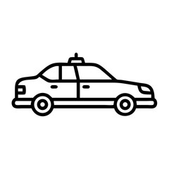 Police Car Icon for Law Enforcement and Security Themes