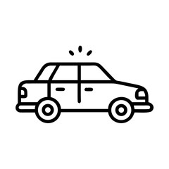 Police Car Icon for Law Enforcement and Security Themes