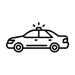 Police Car Icon for Law Enforcement and Security Themes