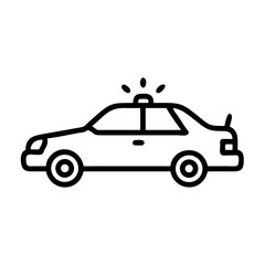Police Car Icon for Law Enforcement and Security Themes