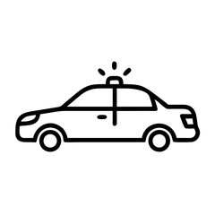 Police Car Icon for Law Enforcement and Security Themes