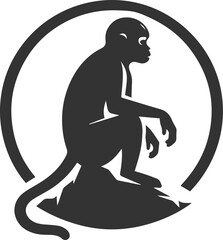 Silhouette of a monkey animal