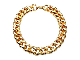 Obraz premium Elegant golden chain necklace jewelry isolated on white with shiny metal texture.