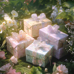 Delicate Iridescent Floral Box