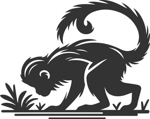 Silhouette of a monkey animal