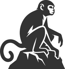 Silhouette of a monkey animal
