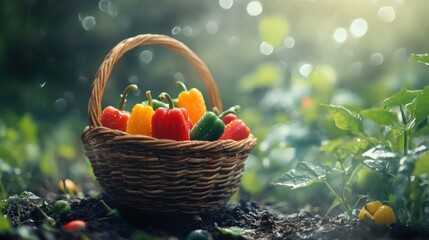 fresh organic pepper in Spring