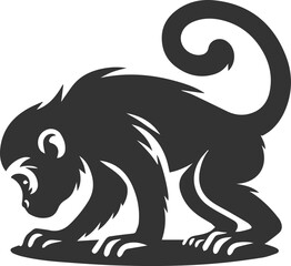 Silhouette of a monkey animal