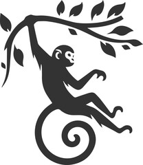 Silhouette of a monkey animal